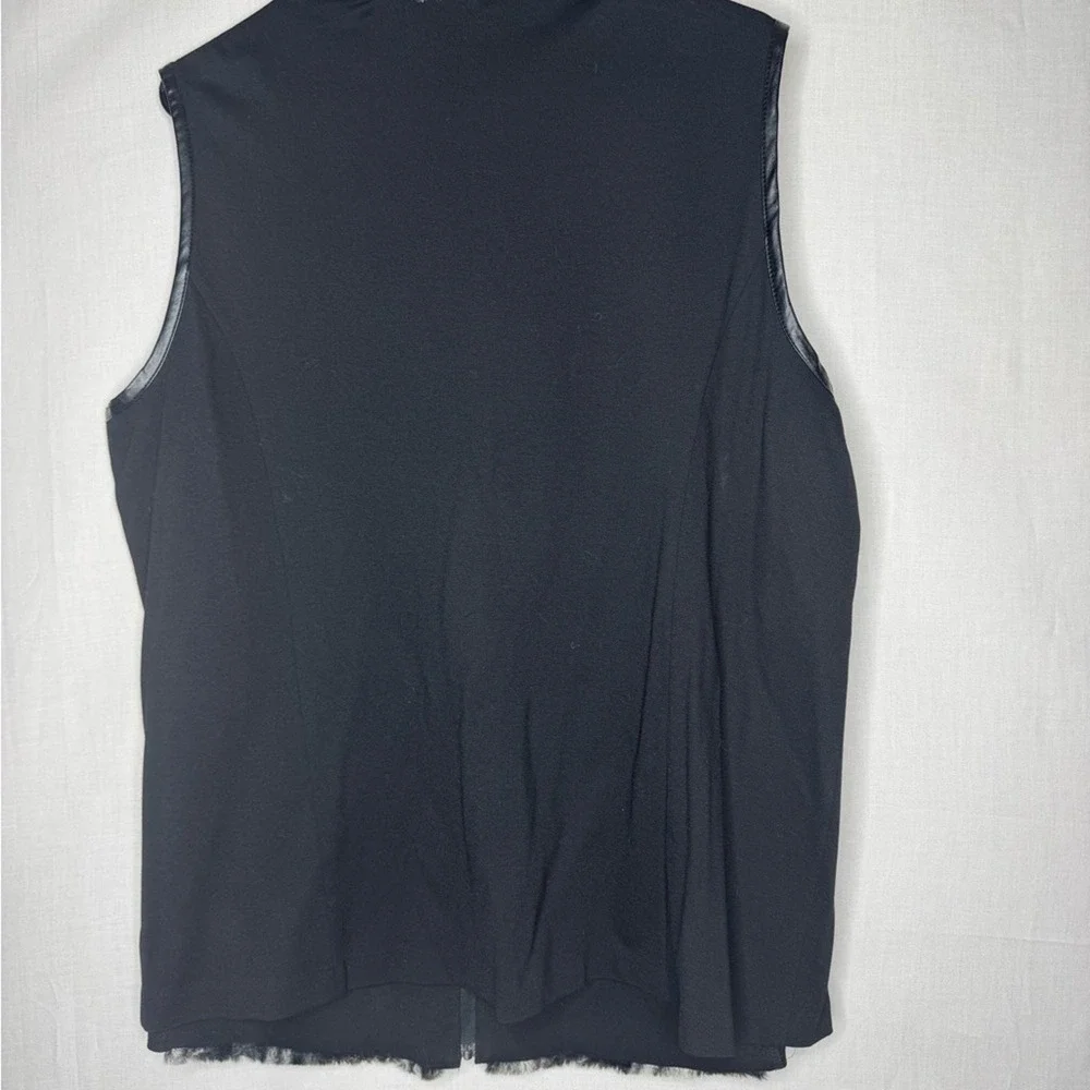 Susan Graver Faux Fir Vest XL Full Zip Animal‎ Artsy Mature Mob Wife Old Money